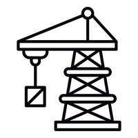 Port crane icon, outline style vector