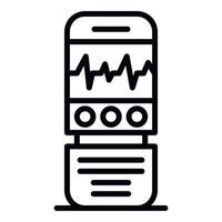 Digital dictaphone icon, outline style vector