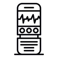 Digital dictaphone icon, outline style vector