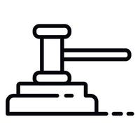 Judge gavel icon, outline style vector