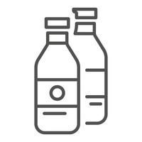 icono de botella de basura, estilo de esquema vector