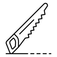 Hand saw icon, outline style vector
