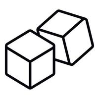 Double dice icon, outline style vector