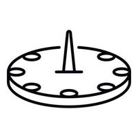 Old sundial icon, outline style vector