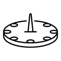 Old sundial icon, outline style vector