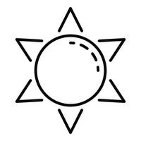 Sun icon, outline style vector