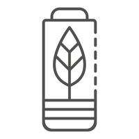 Eco battery icon, outline style vector