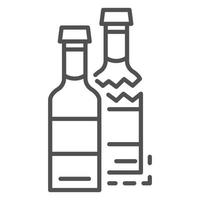 icono de botella de vidrio crack, estilo de contorno vector