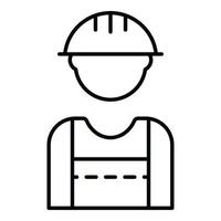 Build worker icon, outline style vector