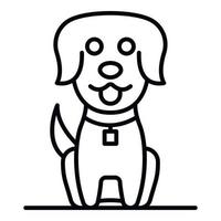 Cute dog icon, outline style vector