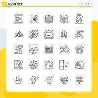 colección de 25 iconos de línea universal conjunto de iconos para web y móvil vector