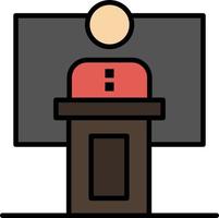 Speech Business Conference Event Presentation Room Speaker  Flat Color Icon Vector icon banner Template
