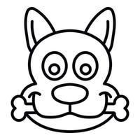 Dog bone caught icon, outline style vector