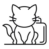 icono de gato lindo, estilo de contorno vector