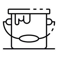 Paint bucket icon, outline style vector