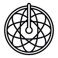 Top view sundial icon, outline style vector