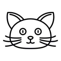 Home cat face icon, outline style vector
