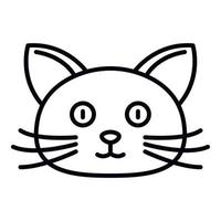 icono de cara de gato doméstico, estilo de esquema vector