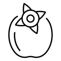 Fresh persimmon icon, outline style vector