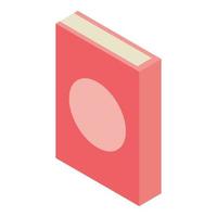 icono de libro rojo, estilo isométrico vector