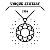 Unique jewelry logo, outline style vector