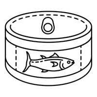 Tuna tin can icon, outline style vector