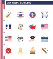 paquete de líneas vectoriales editables del día de estados unidos 16 pisos simples de escudo edificio emblemático de aves de estados unidos elementos de diseño vectorial editables del día de estados unidos vector