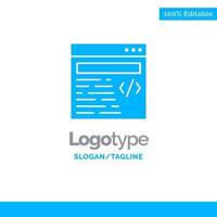 Web Design Text Blue Solid Logo Template Place for Tagline vector