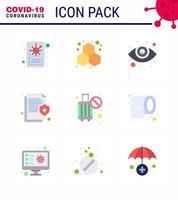 COVID19 corona virus contamination prevention Blue icon 25 pack such as no travel ban eyesight protect insurance viral coronavirus 2019nov disease Vector Design Elements