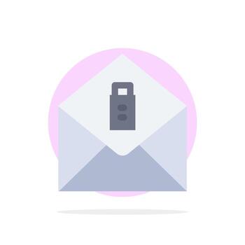 mensaje de correo eliminar icono de color plano de fondo de círculo abstracto vector