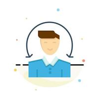 User Male Client Services Abstract Flat Color Icon Template vector