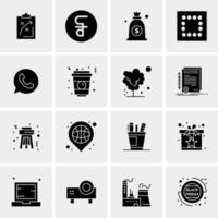 16 iconos de negocios universales vector ilustración de icono creativo para usar en proyectos relacionados con la web y dispositivos móviles