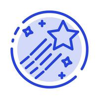 Asteroid Comet Space Star Blue Dotted Line Line Icon vector