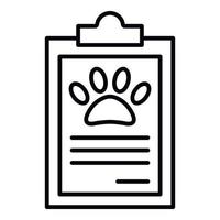 icono de portapapeles de mascotas, estilo de contorno vector