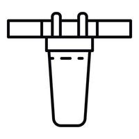 Mineral water filter icon, outline style vector