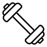 Metal barbell icon, outline style vector