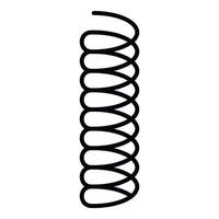 Coil spring object icon, outline style vector