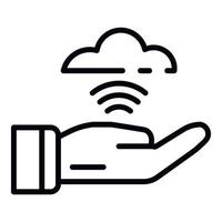 icono de nube nfc, estilo de contorno vector