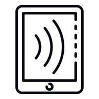 Nfc tablet icon, outline style vector