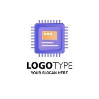 Cpu Storage Computer Hardware Business Logo Template Flat Color vector