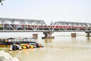 Ganga as seen in Garh Mukteshwar, Uttar Pradesh, India, River Ganga is believed to be the holiest river for Hindus, A view of Garh Ganga Brij ghat which is very famous religious place for Hindus photo