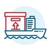 Cargo ship delivery icon, outline style vector