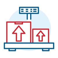 Weighing delivery box icon, outline style vector