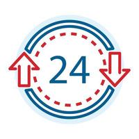 24 hours delivery icon, outline style vector