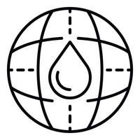 icono de filtración de agua global, estilo de esquema vector