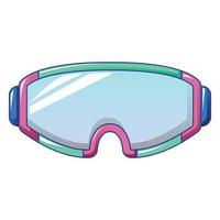 icono de gafas de esquí, estilo de dibujos animados vector