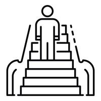 Front man escalator icon, outline style vector