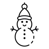 Snowman icon, outline style vector