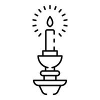 Burning candle icon, outline style vector