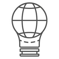 Globe save bulb icon, outline style vector